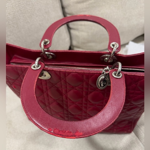 Christian Dior Lady Dior Cannage Quilted Tote – Red - Picture 11 of 15